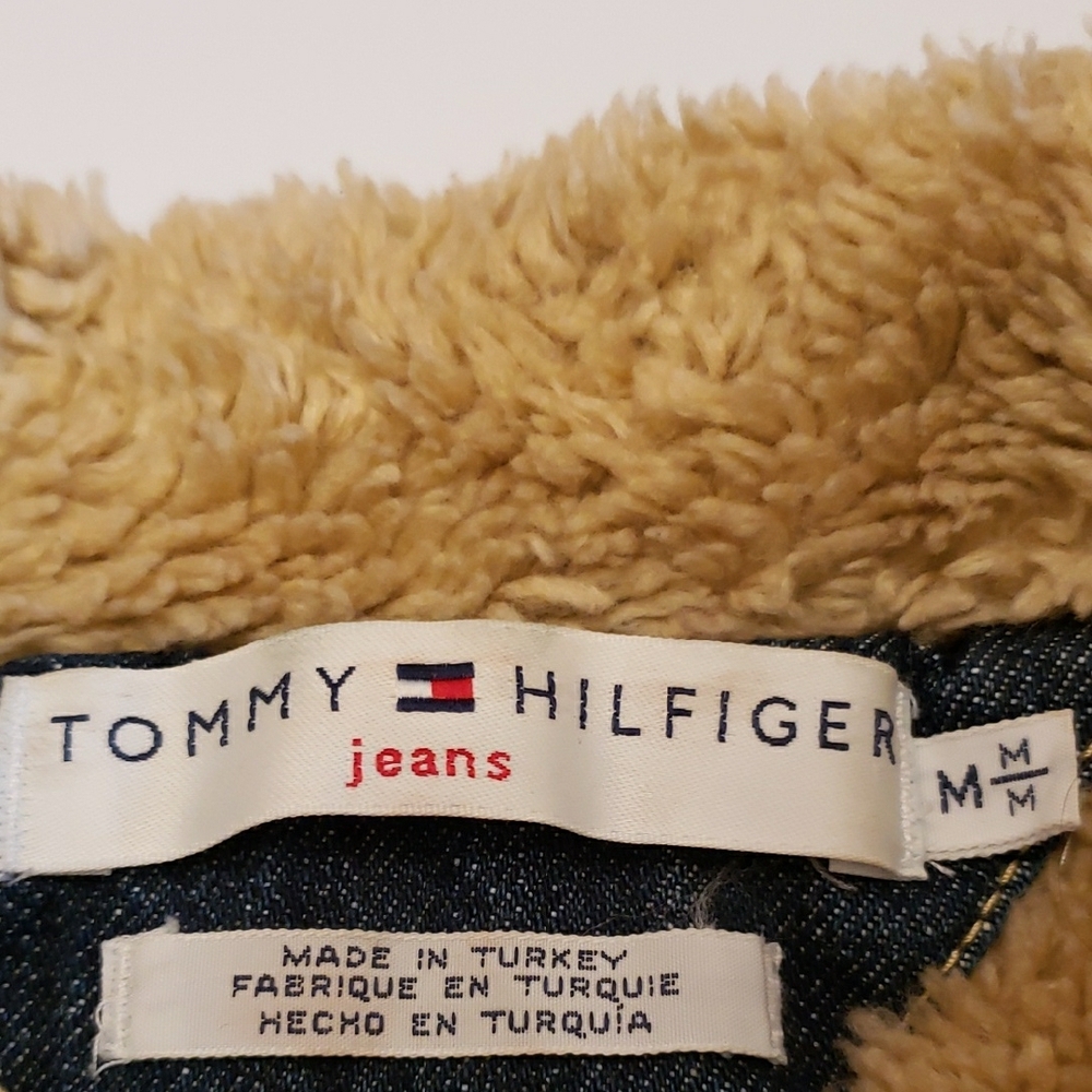 Vintage TOMMY HILIGER Sleeveless Denim Sherpa-Lined Vest - Picture 6 of 10